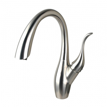 Robinet de cuisine supérieur et douchette acier inoxydable massif