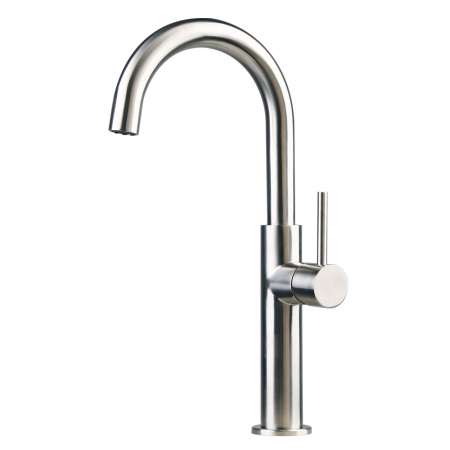Mitigeur lavabo en acier inoxydable inox 316 avec bec haut mobile,brossé