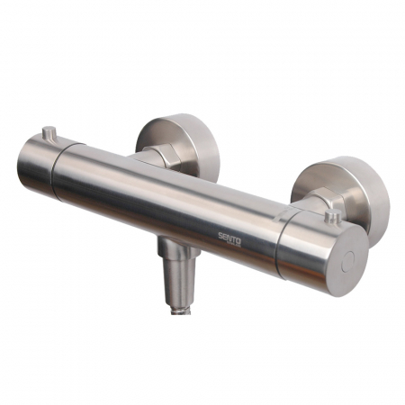 Mitigeur thermostatique de douche en acier inoxydable 316 murale apparente avec bouton de sécurité 38 ℃