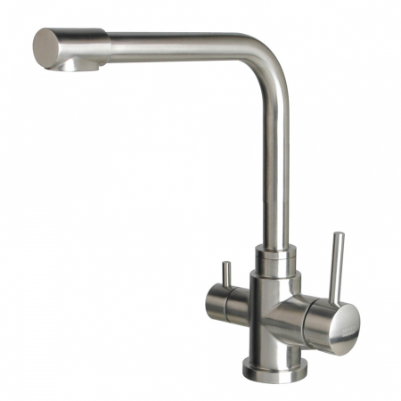 Robinet 3 voies en inox massif pour tout système de filtration d’eau sous évier