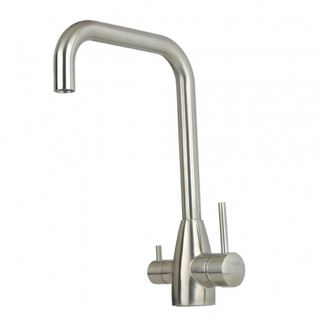 Robinet de cuisine 3 voies en inox massif,brossé