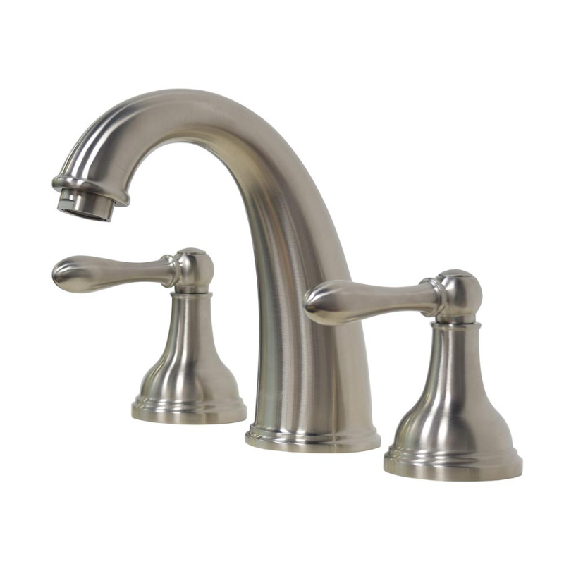 robinet traditionnel de salle de bain espacé ,Inox massif, brossé