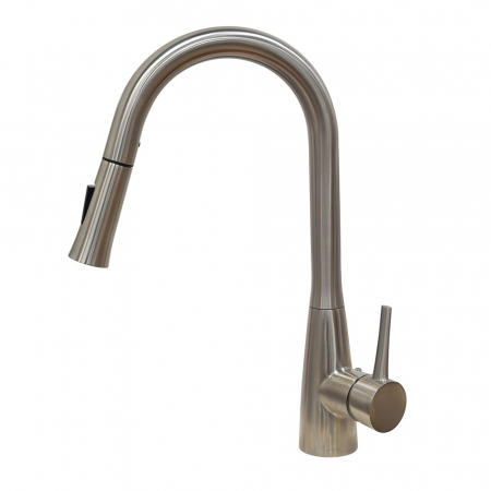 Robinet à douchette rétractable avec d'arrêt pour lave-vaisselle,en acier inoxydable,inox brossé