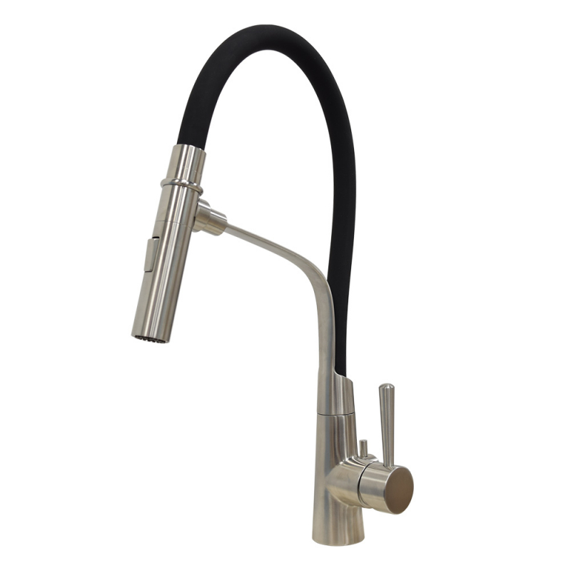 Robinet semi professionnel avec d'arrêt pour lave-vaisselle,en acier inoxydable,inox brossé