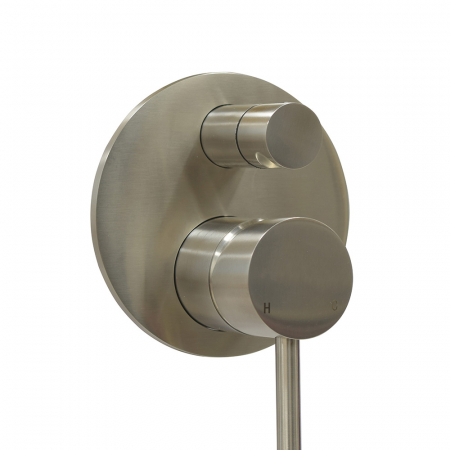 Ensemble extérieur de mitigeur de douche à encastrer avec inverseur 2 voies,Inox Aisi 316 massif