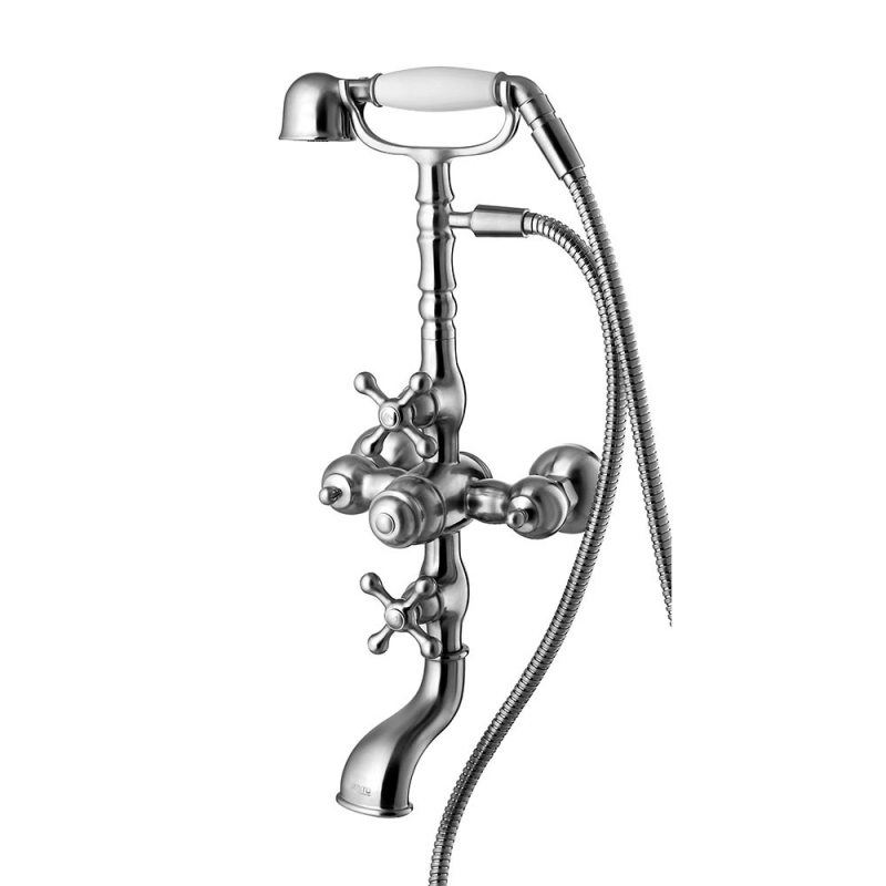 mitigeur de baignoire traditionnel Inox massif brossé