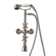 Robinet de baignoire traditionnel avec pommeau de douche victorien Inox massif brossé