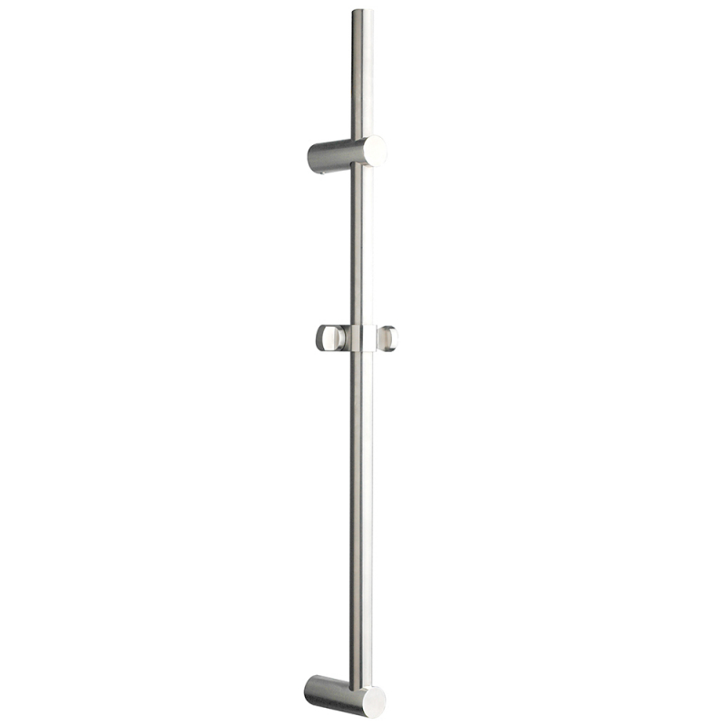 Barre de douche inox avec patins en acier inoxydable massif, rond