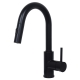 Robinet à douchette rétractable double jet PREMIUM,en acier inoxydable , Noir Mat