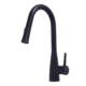 Robinet de cuisine Noir mat Poignée à levier unique en acier inoxydable avec double douchette extractible,Euromini