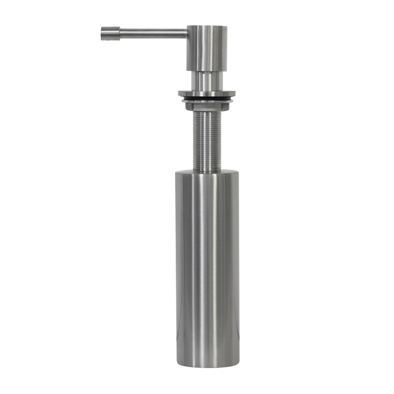 Distributeur de savon pour montage sous plan d'évier de cuisine inox 316 brossé