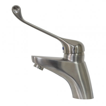 Robinet de lavabo mono-commande à levier clinique, inox massif,brossé