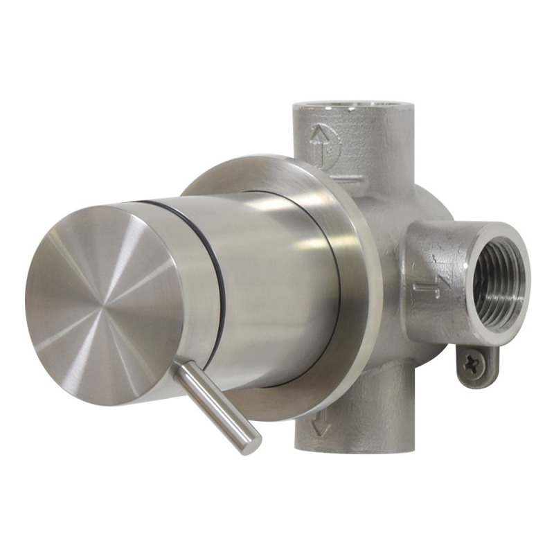 Inverseur 3 voies encastré pour douche en acier inoxydable 316