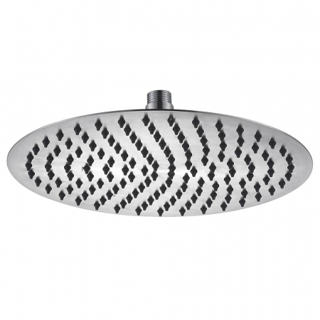 Pomme de douche en acier inoxydable, diamètre : 200 mm, hauteur bord : 2 mm, rond, brossé