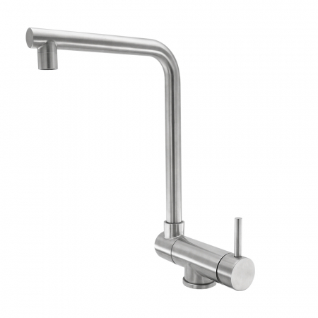 Robinet rabattable pour cuisine face à la fenêtre,acier inoxydable,brossé
