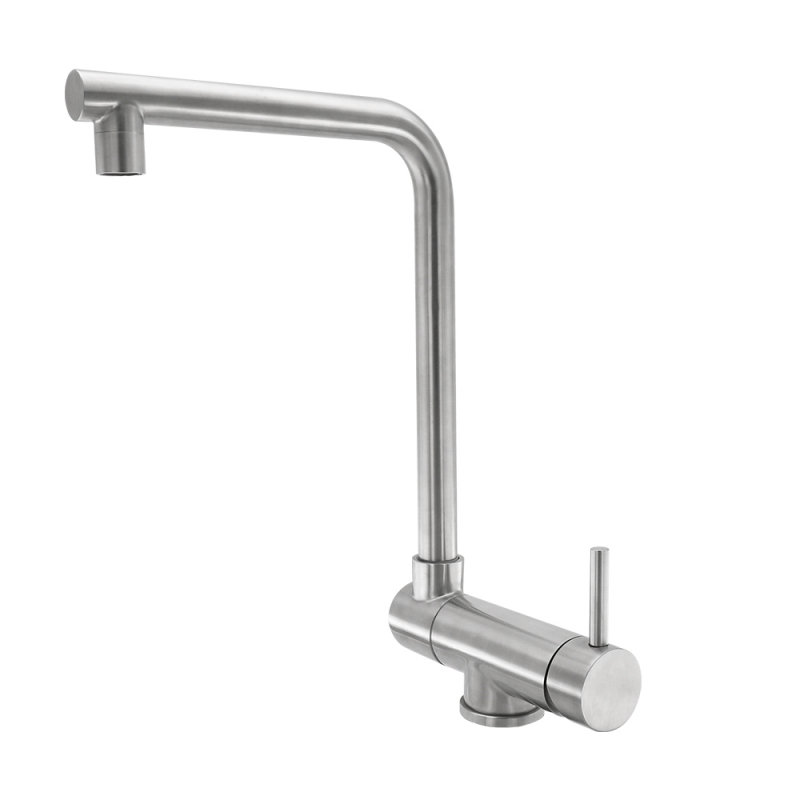 Robinet rabattable pour cuisine face à la fenêtre,acier inoxydable,brossé