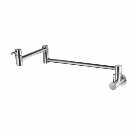 Robinet remplisseur à montage mural en acier inoxydable, ​pliable et extensible, contemporain, en acier inoxydable brossé