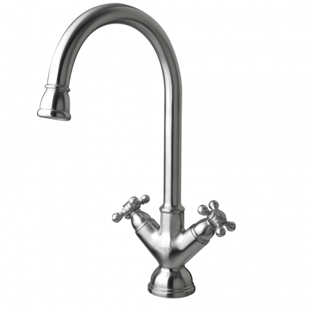 Inox mitigeur traditionnel lavabo bec mobile haut