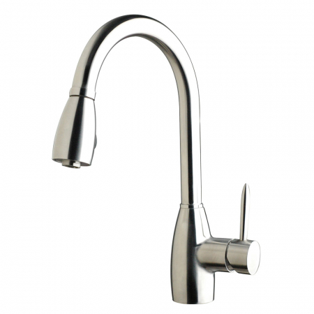 robinet de cuisine a douchette amovible vers le bas en acier inoxydable