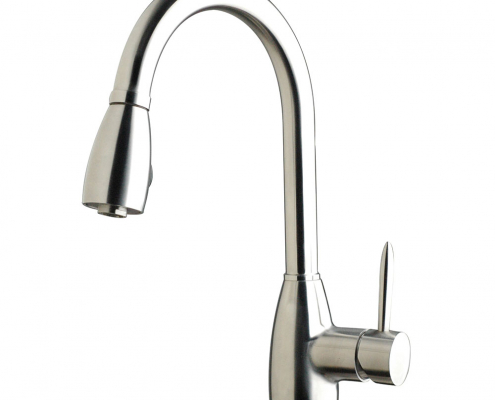 robinet de cuisine a douchette amovible vers le bas en acier inoxydable