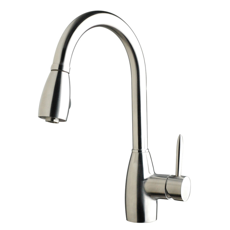 robinet de cuisine a douchette amovible vers le bas en acier inoxydable
