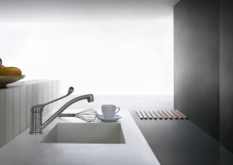 Inox Mitigeur monocommande pour cuisine avec levier clinique et bec mobile