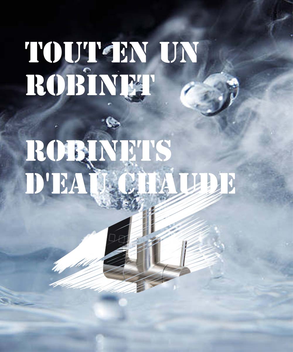robinets d'eau chaude ou d'eau bouillante inox